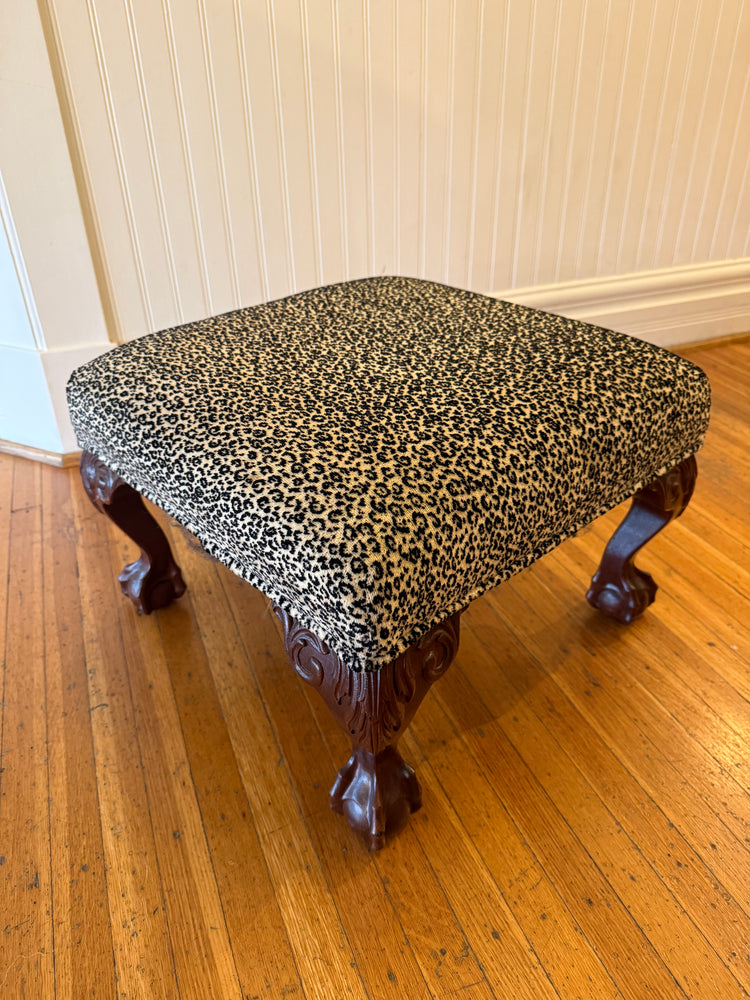 Leopard print ottoman