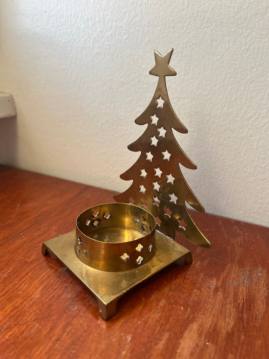 Brass Christmas Tree Candleholder