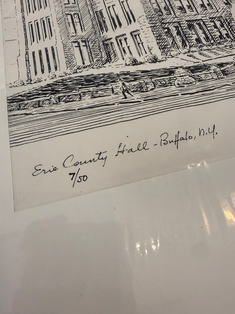 Erie County Hall Lithograph