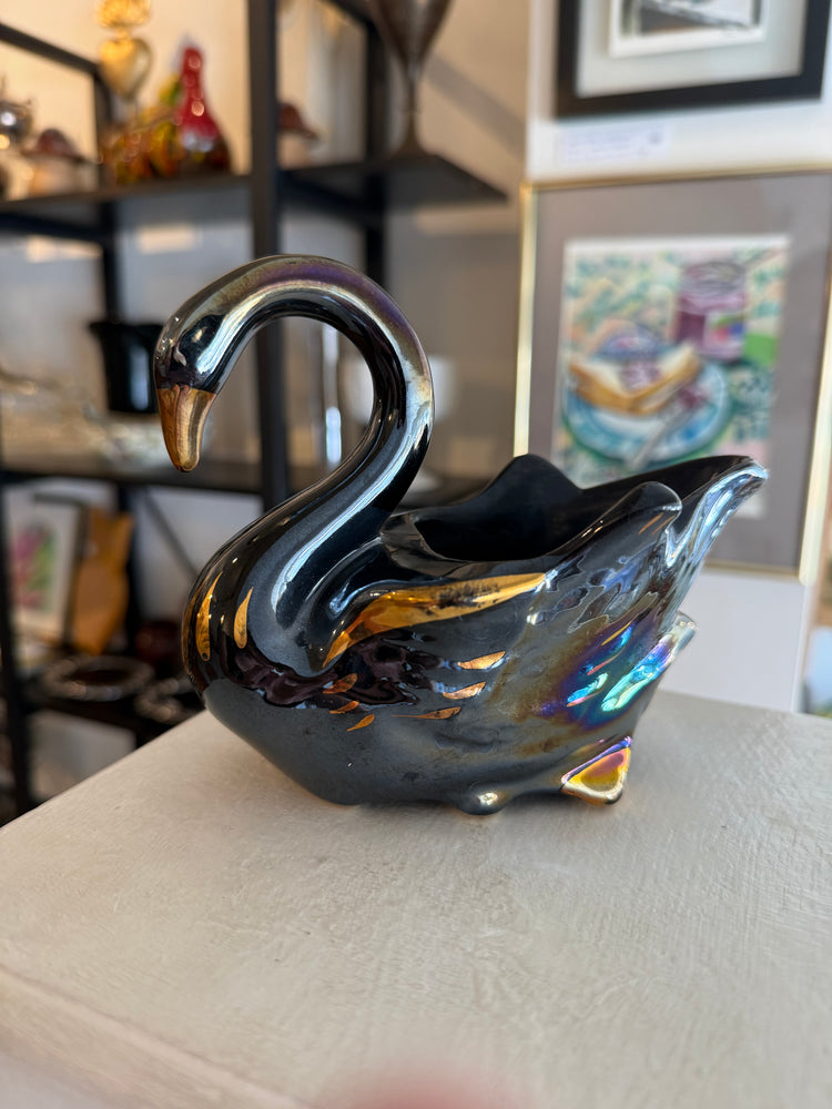 Iridescent Swan Dish/Planter