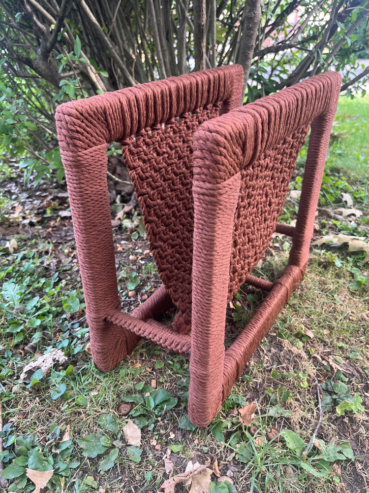 1970s Macrame Magazine Rack