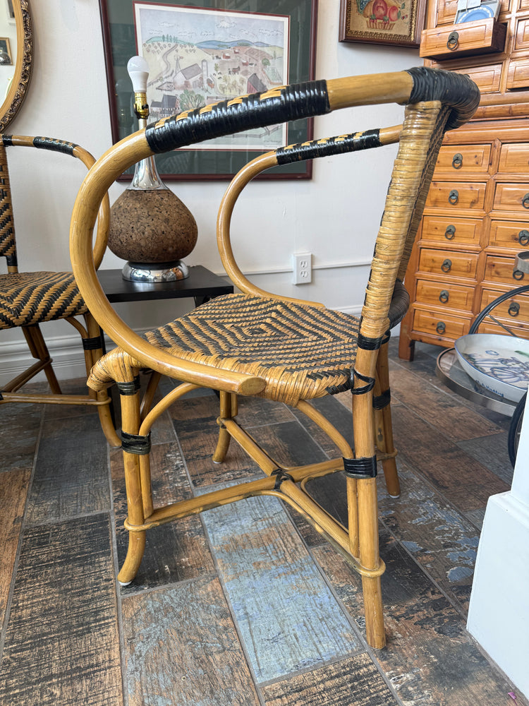 Pair Rattan Armchairs