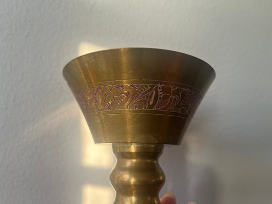 Brass Goblet Amber Vanilla Candle