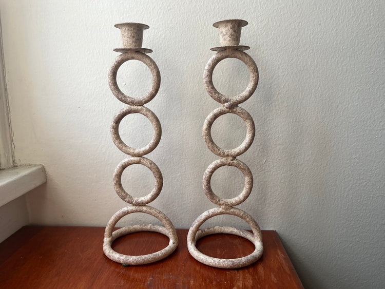 Pair of Heavy Metal Candlesticks