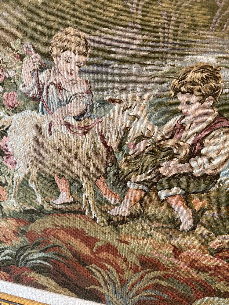Framed Antique Italian Tapestry