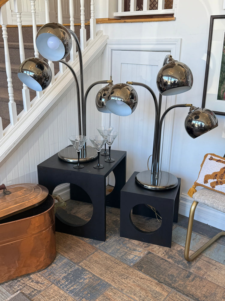 Chrome Eyeball Table Lamps
