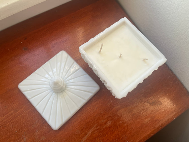 Westmoreland Milk Glass Amber Vanilla Candle