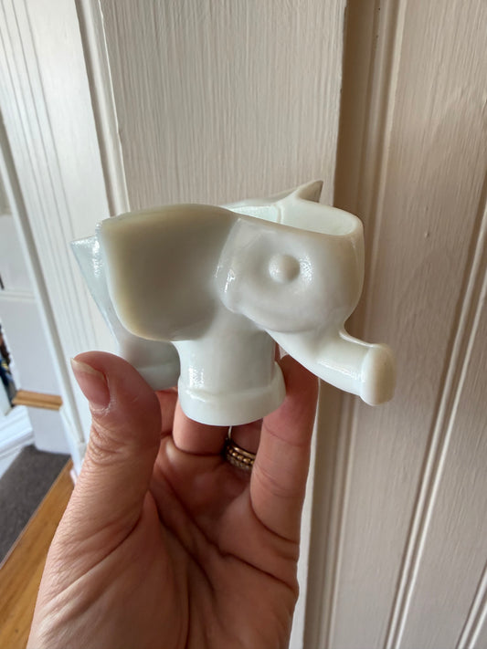 Milk Glass Elephant Pipe Rest