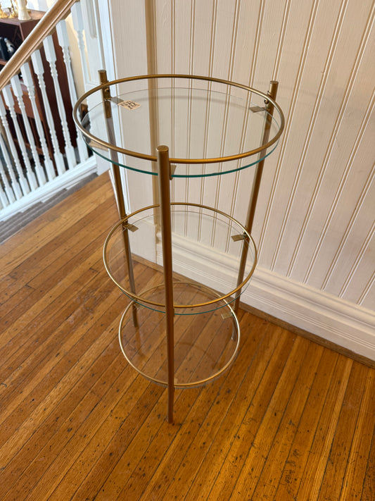 Brass & Glass Plant Stand