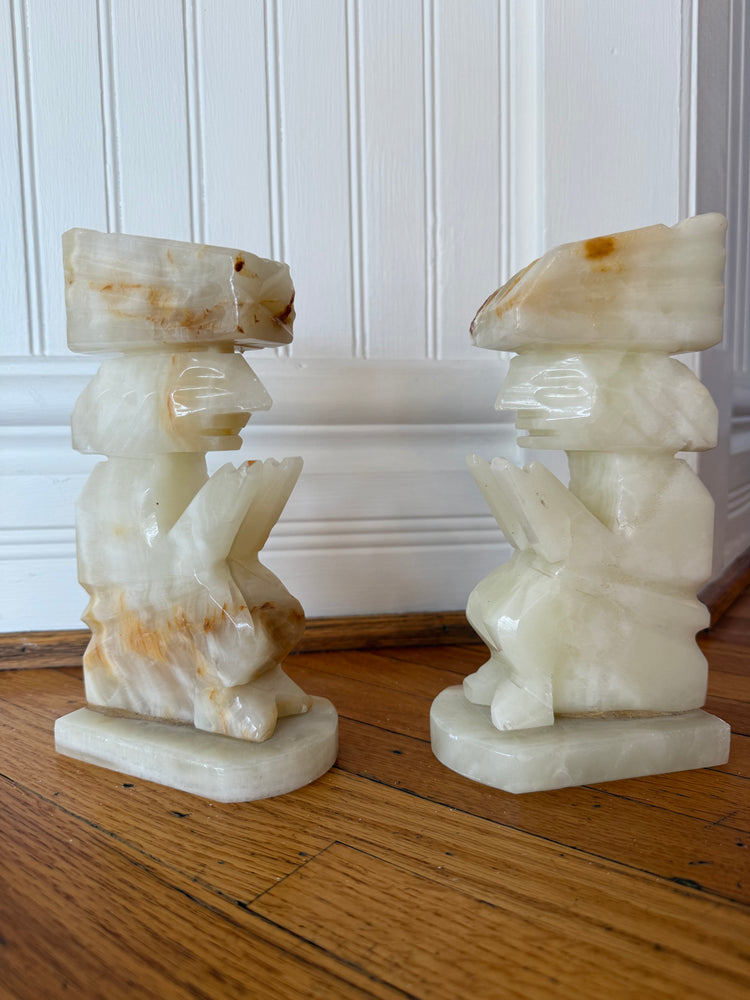Alabaster Bookends