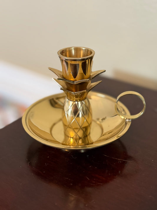 Brass Pineapple Candle Holder