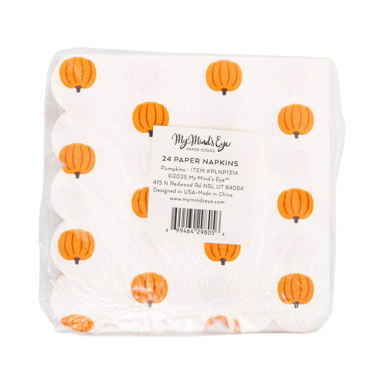 Pumpkin Scallop Cocktail Napkins