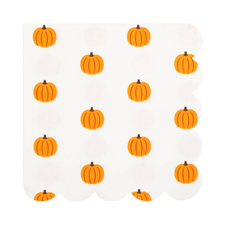 Pumpkin Scallop Cocktail Napkins