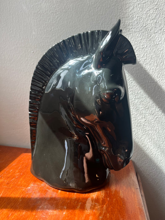 Black Ceramic Horsehead