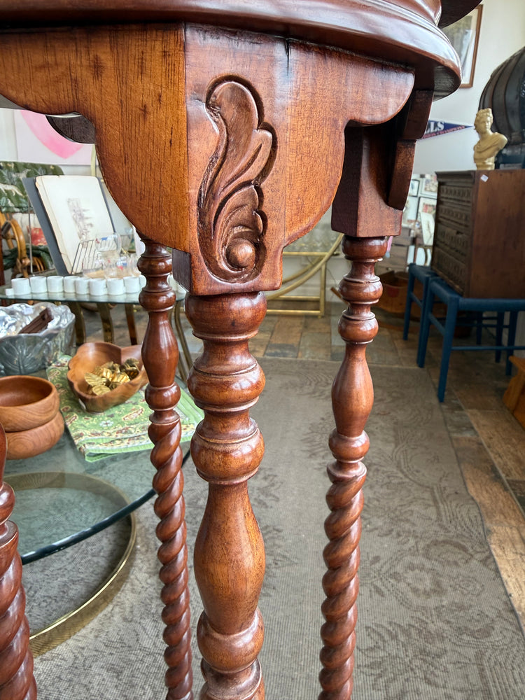 Antique Mahogany Barley Twist Plant Stand