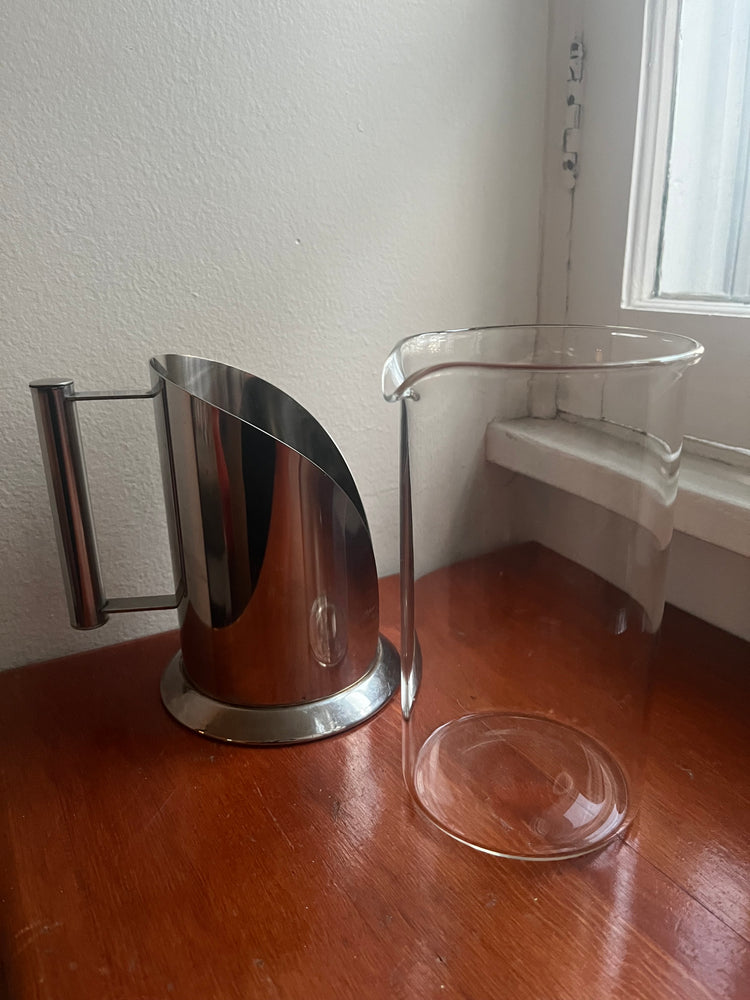 Stainless Steel and Glass Coffee Pitcher