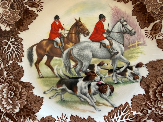 Pair of Fox hunt Dinner Plates by Wood & Sons