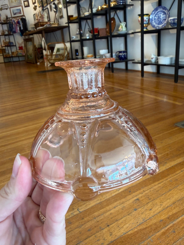 Pair of Pink Depression Glass Candleholders
