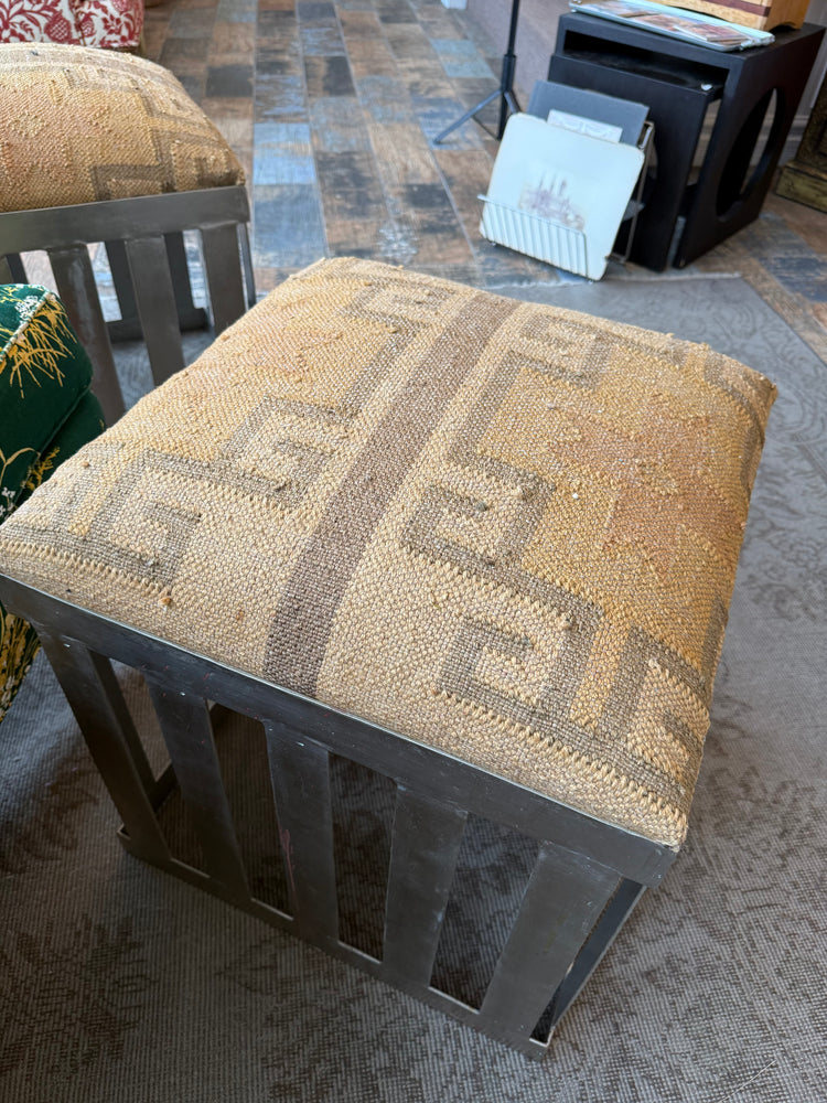 Pair of Kilim-topped Ottomans