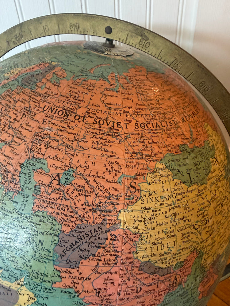 Midcentury Globe with Atomic-style Stand