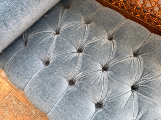 Caned Upholstered Bench