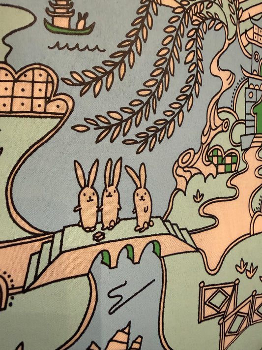 Bunny Scene Pillow