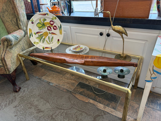 Brass and Glass Rectangular Coffee Table