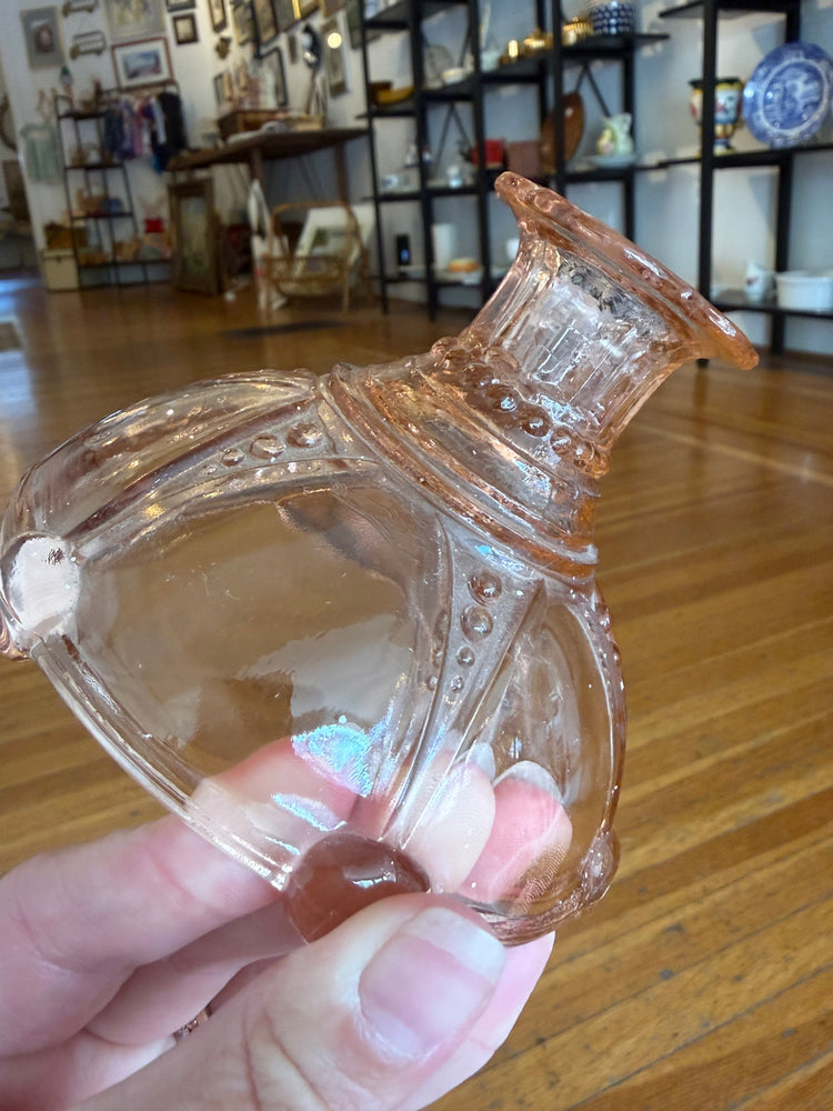 Pair of Pink Depression Glass Candleholders