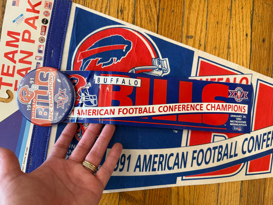 Bills Super Bowl XXVI Pennant w/accessories