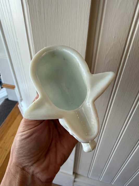 Milk Glass Elephant Pipe Rest