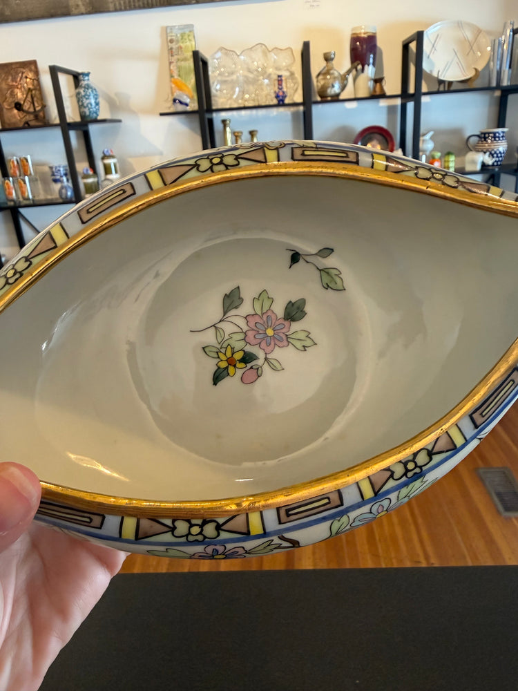 Nippon Hand-Painted Canoe-shaped Bowl