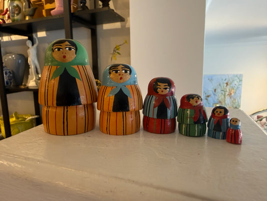 Blue Lady Nesting Dolls