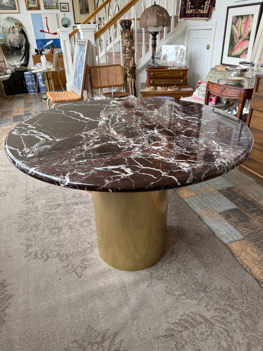 Marble Table with Brass Base