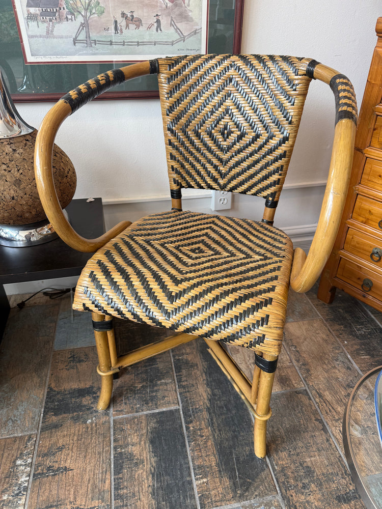 Pair Rattan Armchairs