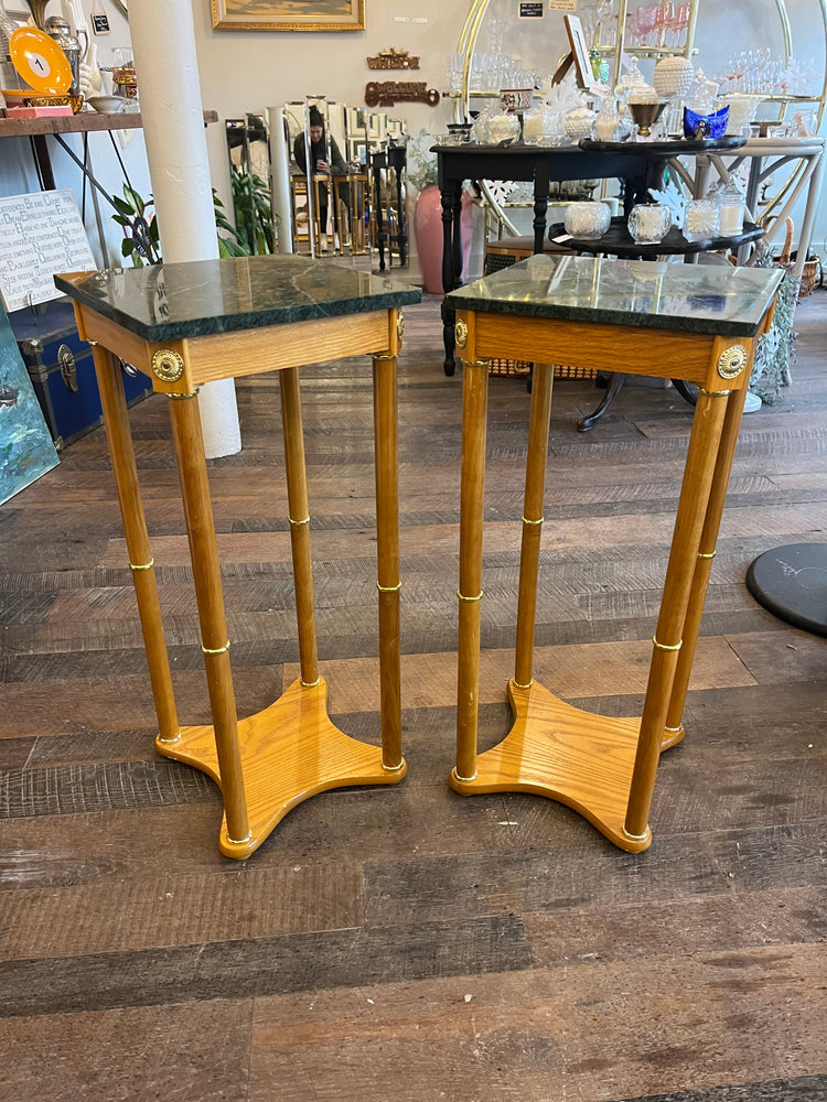 Marble & Wood Plant Stands