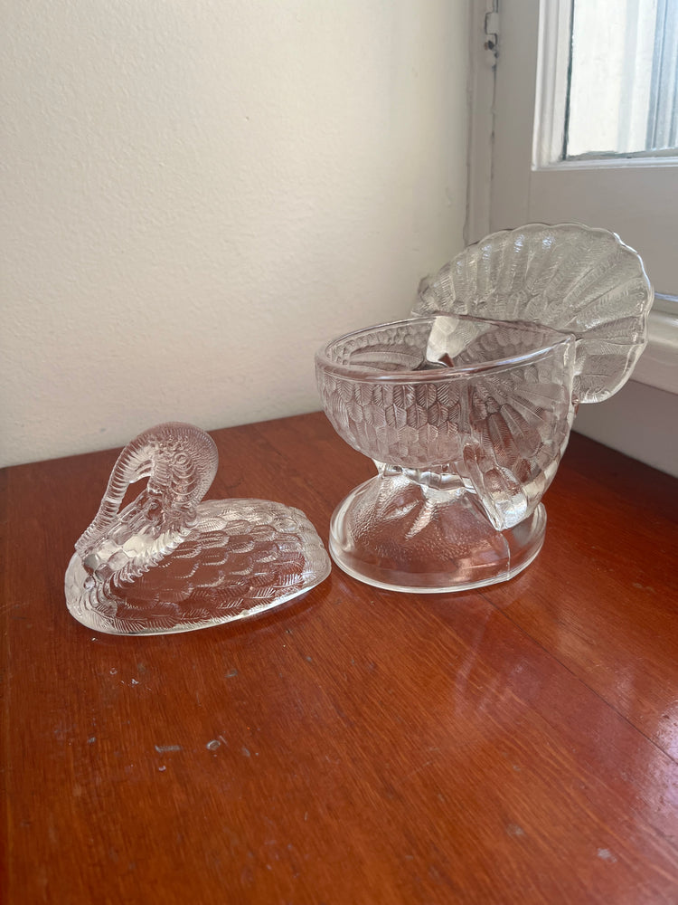 Glass Turkey Candy Dish