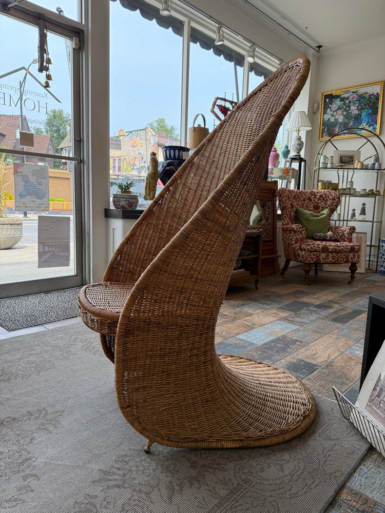 Hooded Wicker Chair