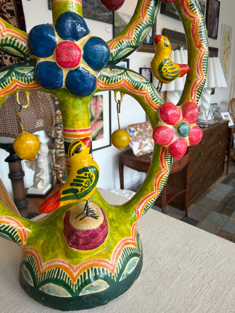 Mexican Folk Art Tree of Life Candelabra