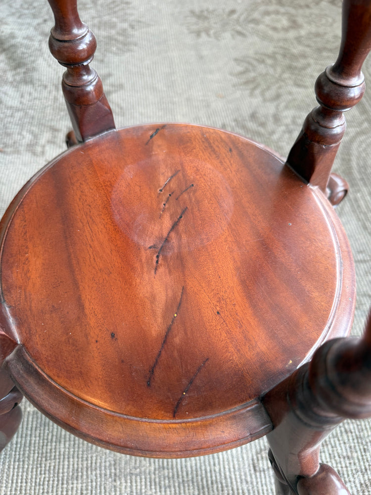 Antique Mahogany Barley Twist Plant Stand