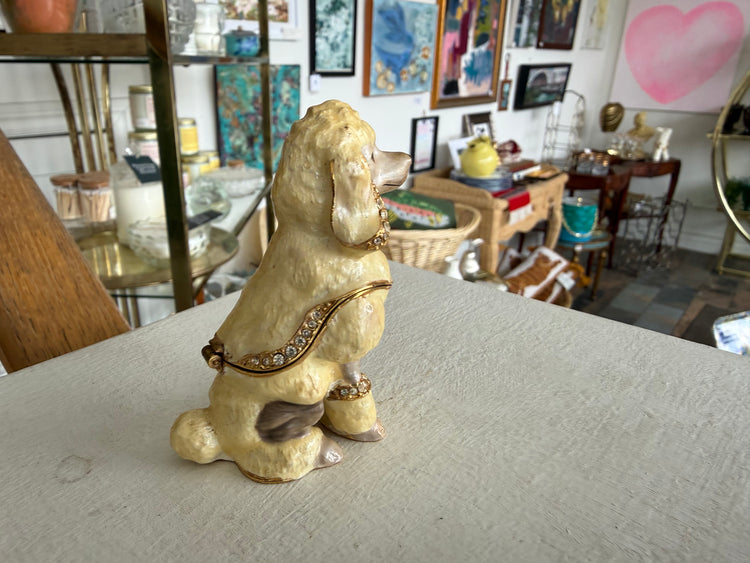Dept 56 Bejeweled Poodle Trinket Box