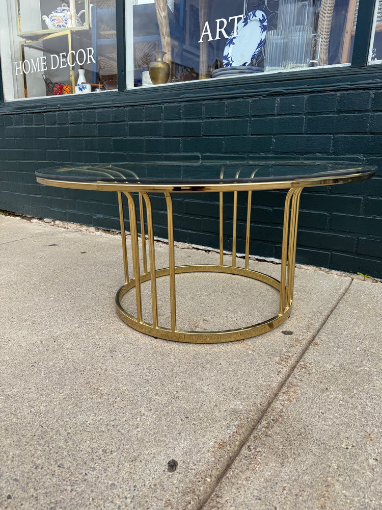 Brass and glass coffee table