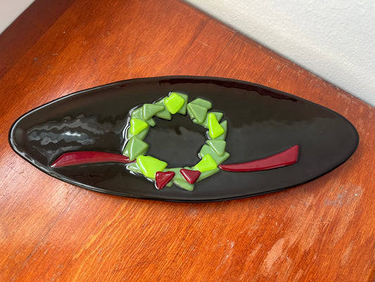 Art Glass Wreath Plate