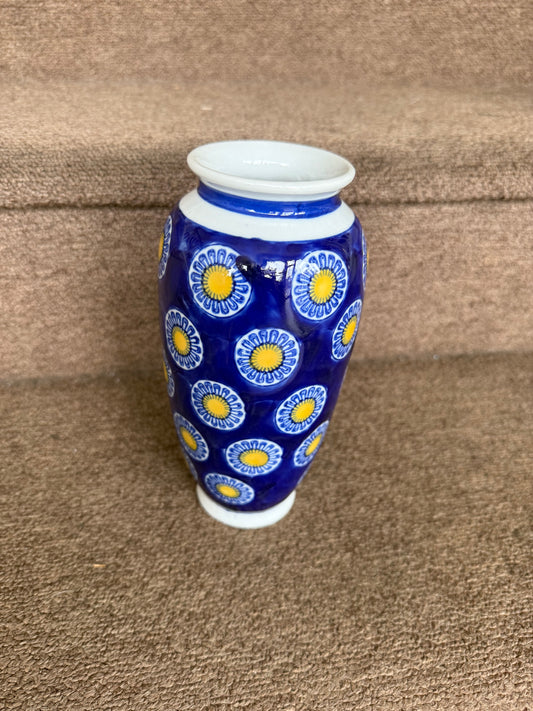 Blue & Yellow Ceramic Vase