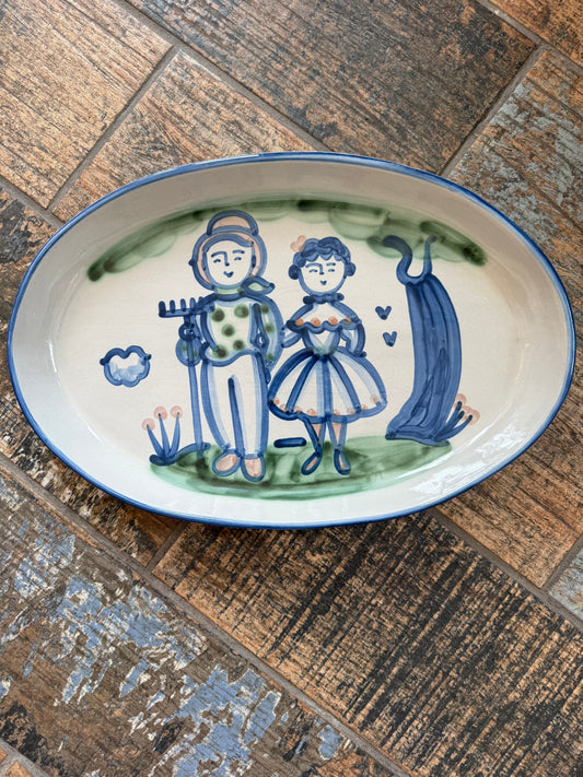 M.A. Hadley Farmer & Wife Serving Platter