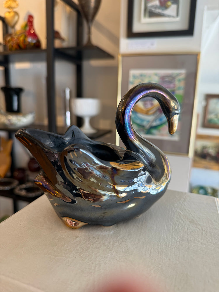 Iridescent Swan Dish/Planter