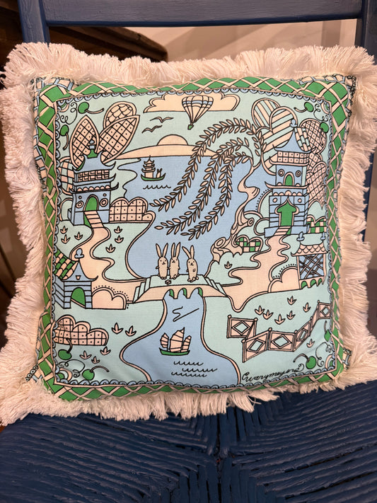 Bunny Scene Pillow