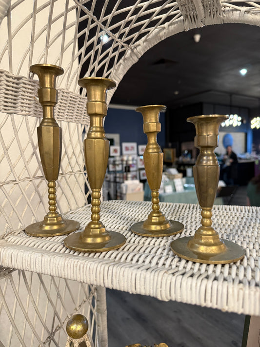 Set of 4 Brass Candlesticks