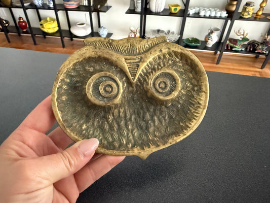 Brass Owl Trinket Dish