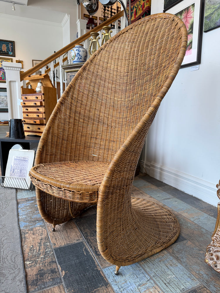 Hooded Wicker Chair