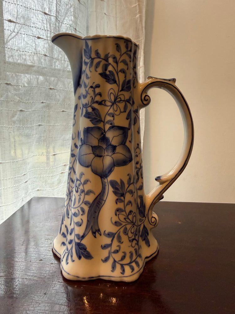 Blue and White Floral Vase